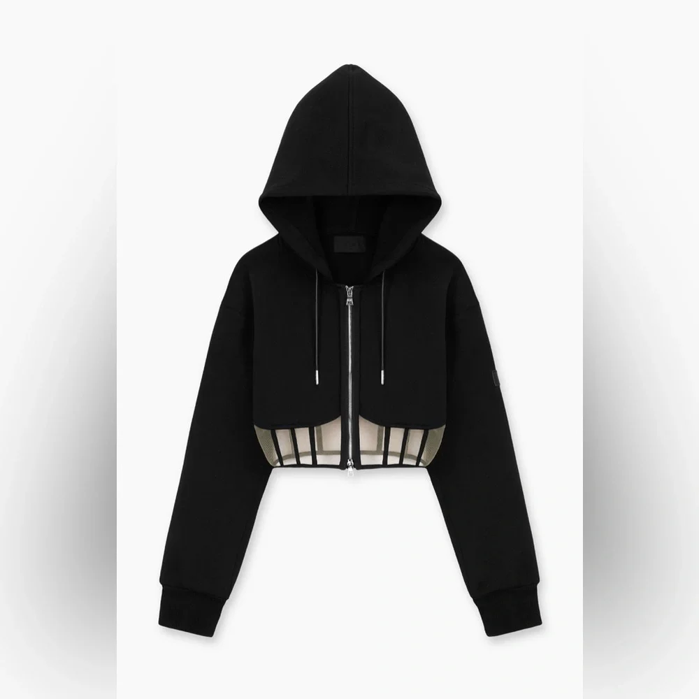 NWT RtA Nora zip-up Corset Hoodie Jacket Sz XSmall - Picture 1 of 16